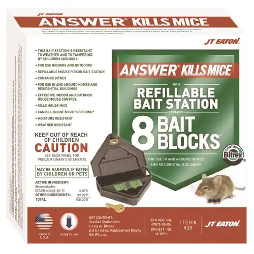 Answer Kills Mice with Reusable Bait Station - pack of 12 Answer Kills Mice with Reusable Bait Station - pack of 12