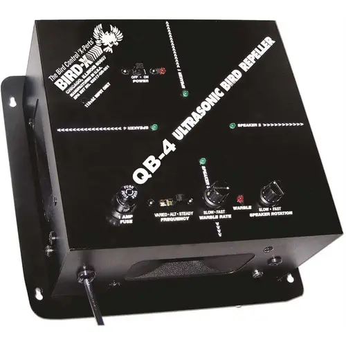 Quadblaster Ultrasonic Bird Repeller 6,500 sq. ft. Indoor Bird Control Storage Buildings, Hangars, Warehouses, Barns