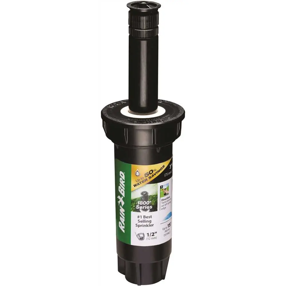 RAIN BIRD 1800 Series 3 in. Variable Arc Nozzle PRS Sprinkler Black 1803APPRS