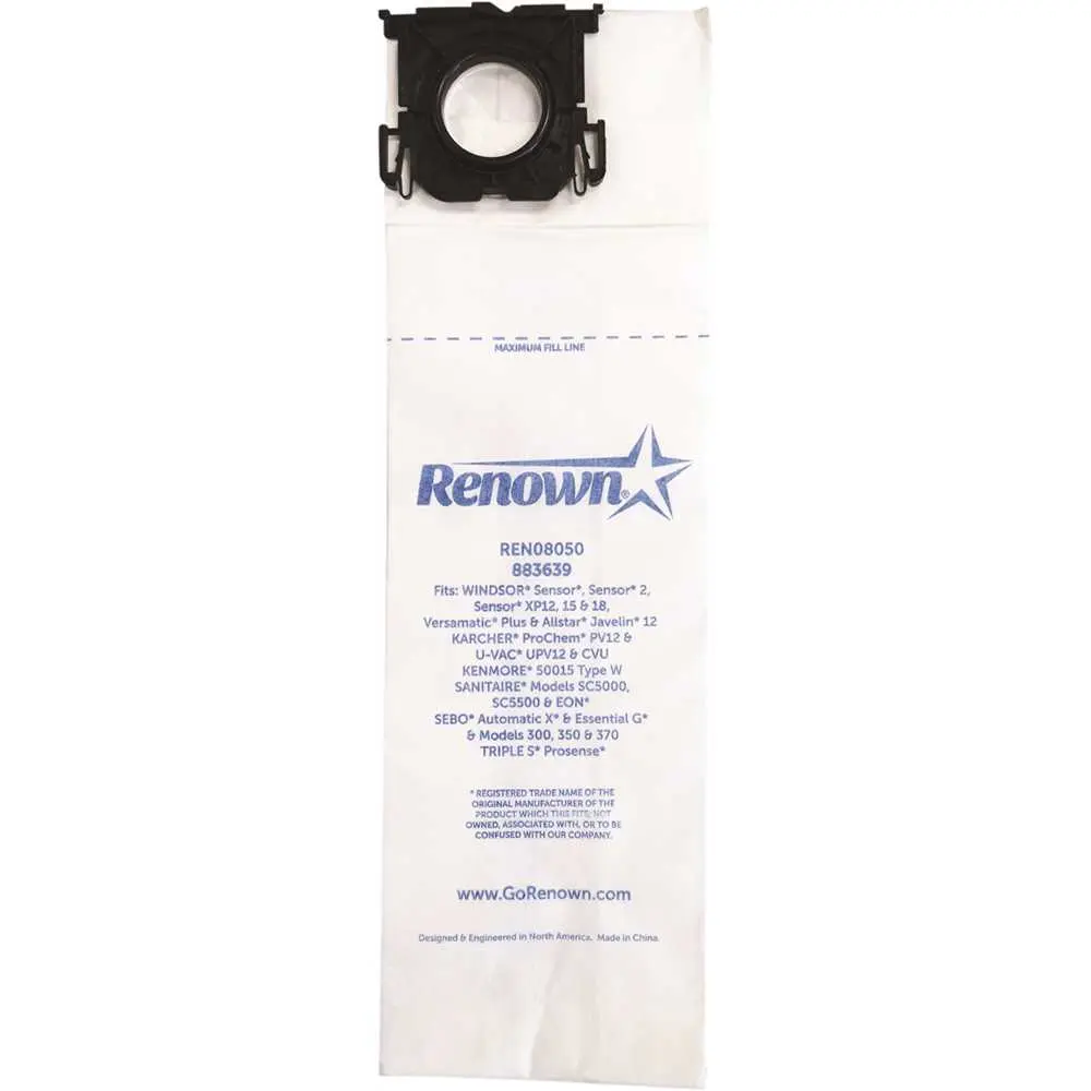 Renown Vacuum Bag for Windsor Sensor Equivalent to 5300 White - pack of 10 REN08050