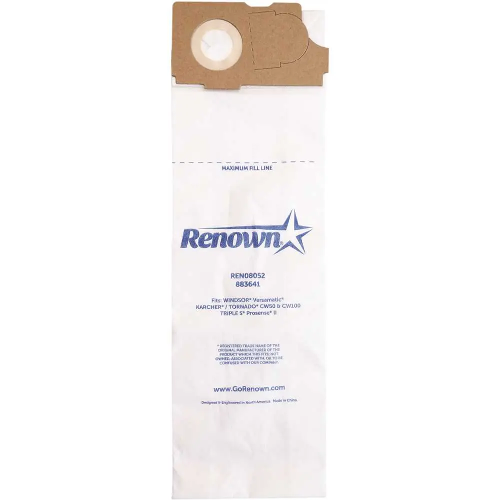 Renown Vacuum Bag for Windsor Versamatic Equivalent to 2003 White - pack of 10 REN08052