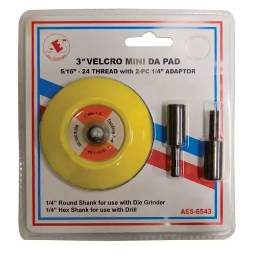 6543 Mini Sanding Pad Set, 3 in Dia, 5/16-24 Arbor Yellow 6543 Mini Sanding Pad Set, 3 in Dia, 5/16-24 Arbor Yellow