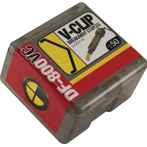 DF-800VC50 Breakaway Staple V-Clip, Stainless Steel, Use With: DF-400BR, DF-800BR Hot Stapler - pack of 50 DF-800VC50 Breakaway Staple V-Clip, Stainless Steel, Use With: DF-400BR, DF-800BR Hot Stapler - pack of 50
