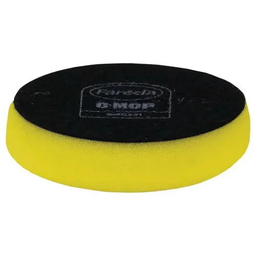 Compounding Pad, 3 in Dia, Hook and Loop Attachment, Foam Pad, Yellow
