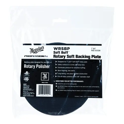 Rotary Soft Backing Plate, 7 or 8 in Dia, 5/8 in Arbor/Shank
