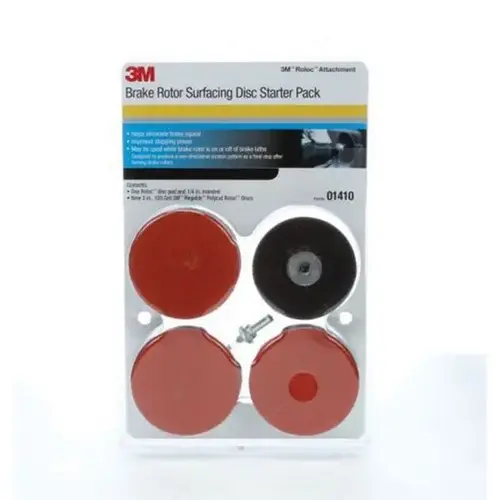 Coated Brake Rotor Surface Conditioning Disc Starter Pack, 3 in Dia, 120 Grit, Fine Grade, Red Coated Brake Rotor Surface Conditioning Disc Starter Pack, 3 in Dia, 120 Grit, Fine Grade, Red