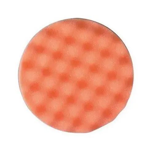 Single Sided Regular Buffing Pad, 5-1/4 in Dia, Hook and Loop Attachment, Foam Pad, Orange Single Sided Regular Buffing Pad, 5-1/4 in Dia, Hook and Loop Attachment, Foam Pad, Orange