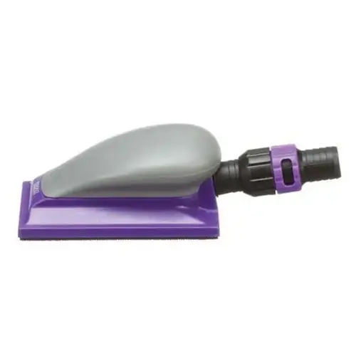 0 Dust Free Sanding Block, 225 mm Dia L x 115 mm W, Hook and Loop Attachment Purple 0 Dust Free Sanding Block, 225 mm Dia L x 115 mm W, Hook and Loop Attachment Purple