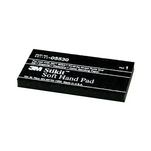 0 Soft Hand Pad, 5-1/2 in Dia L x 2-3/4 in W, PSA Attachment Black 0 Soft Hand Pad, 5-1/2 in Dia L x 2-3/4 in W, PSA Attachment Black
