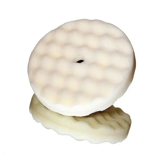 Double-Sided Compound Pad, 8 in Dia, Hookit Attachment, Foam Pad, White Double-Sided Compound Pad, 8 in Dia, Hookit Attachment, Foam Pad, White
