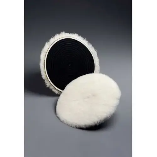 Single Sided Regular Natural Buffing Pad, 7 in Dia, Hook and Loop Attachment, Wool Pad, White Single Sided Regular Natural Buffing Pad, 7 in Dia, Hook and Loop Attachment, Wool Pad, White