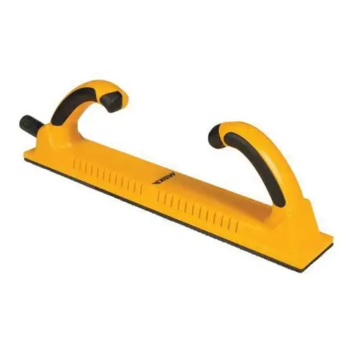 Rigid Grip Faced Sanding Block, 2-3/4 in W x 16-1/2 in L, Hook and Loop Attachment Yellow