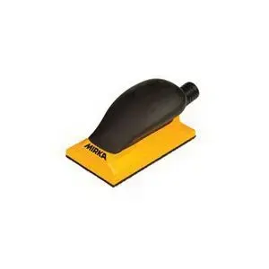 Mirka MVHB35 Hand Sanding Block, 70 mm W x 125 mm L, Hook and Loop Attachment Yellow/Black
