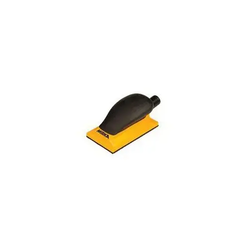 Hand Sanding Block, 70 mm W x 125 mm L, Hook and Loop Attachment Yellow/Black