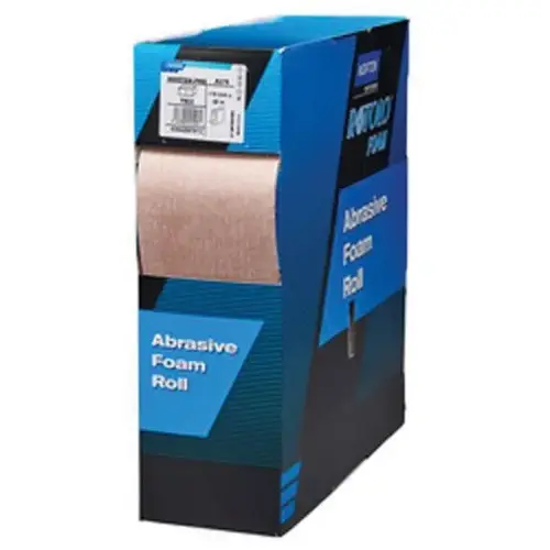 57606 A275 Series Perforated Sanding Foam Pad Roll, 4-1/2 in W x 82 ft L, P320 Grit Tan