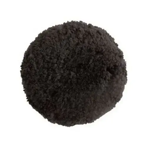 Double Sided Heavy Cut Cutting Pad, 9 in Dia, Screw-On Attachment, Blended Wool Pad Black