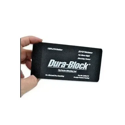 Type 1/3 Sanding Block, 2-5/8 in W x 5-1/2 in L, PSA Attachment, EVA Rubber Black