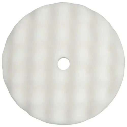Cutting Pad, 8 in Dia, Foam Pad, White