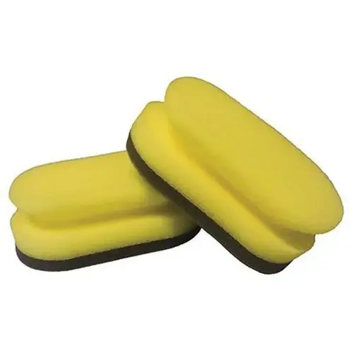 Detail Hand Pad Set, 5 in Dia, Foam Pad, Yellow