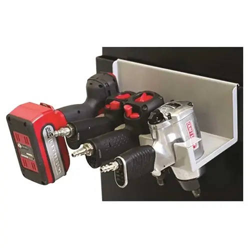 Hanging Power Tool Rack Accessory in Silver Hanging Power Tool Rack Accessory in Silver