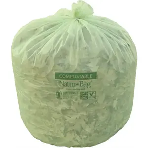 Natur-Bag NT1025-X-00029 NATUR-TEC NATUR-BAG Compostable Trash Bags, 64 GALLONS, 0.9 MIL, 47X60 IN., NATURAL Green - pack of 60