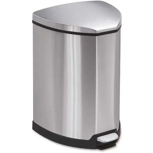 4 Gal. Stainless Steel Step-on Receptacle Commercial Trash Can Silver 4 Gal. Stainless Steel Step-on Receptacle Commercial Trash Can Silver