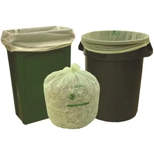 39 gal. Compostable Trash Bags, 35 in. x 44 in., 1.0 MIL, Green - pack of 100
