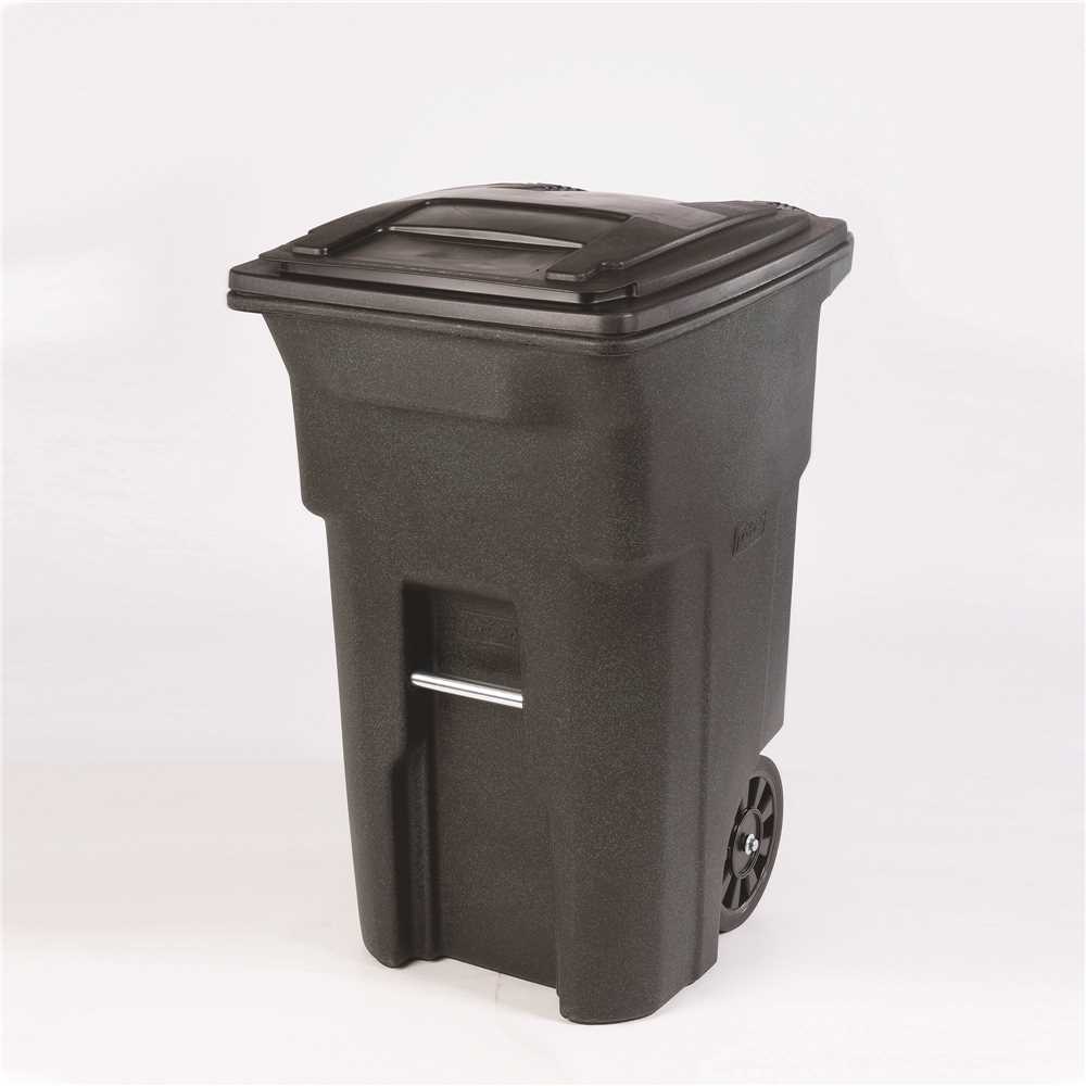 Toter ANA64-57359 64 Gal. Trash Can Greenstone with Quiet Wheels and Lid