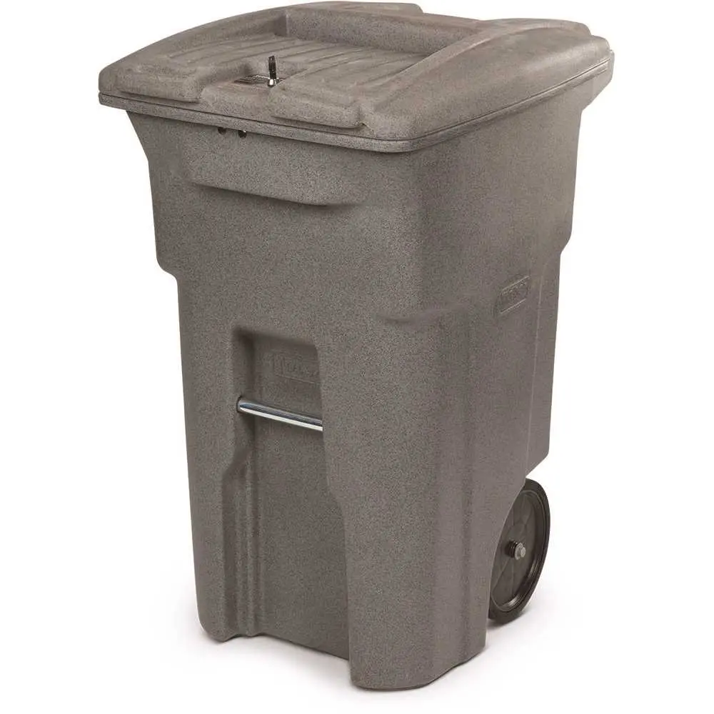 Toter 64 Gal. Document Trash Can W/ Wheels And Lid Lock (Graystone) CDA64-01GST