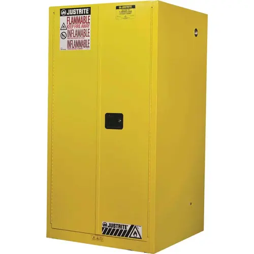 SAFETY STORAGE CABINET, 45 GALLON, 65 IN. X 43 IN. X 18 IN., MANUAL CLOSE Yellow SAFETY STORAGE CABINET, 45 GALLON, 65 IN. X 43 IN. X 18 IN., MANUAL CLOSE Yellow