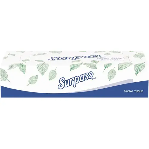 White Unscented 2-Ply Facial Tissue Flat Box (100 Tissues/Box, /Big Case) - pack of 30