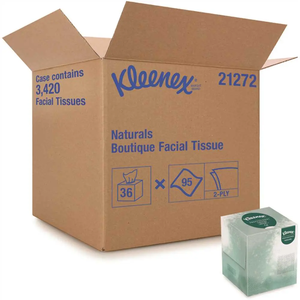KLEENEX 2-Ply Naturals Boutique Facial Tissue Upright Box (6-Bundles/Case /Bundle ) White - pack of 36 21272 KLEENEX 2-Ply Naturals Boutique Facial Tissue Upright Box (6-Bundles/Case /Bundle ) White - pack of 36 21272