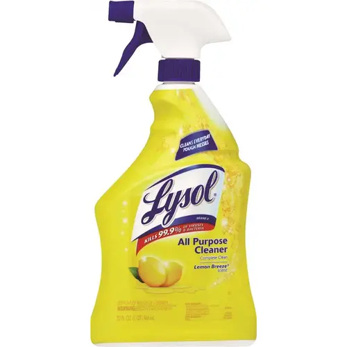 LYSOL 4-IN-1 ALL PURPOSE CLEANER, 32 OZ., LEMON SCENT Yellow LYSOL 4-IN-1 ALL PURPOSE CLEANER, 32 OZ., LEMON SCENT Yellow