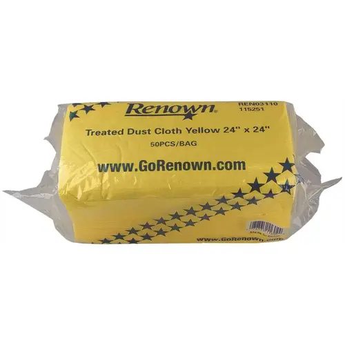 DUST CLOTH TREATED 24X24 IN. YELLOW - pack of 50 DUST CLOTH TREATED 24X24 IN. YELLOW - pack of 50