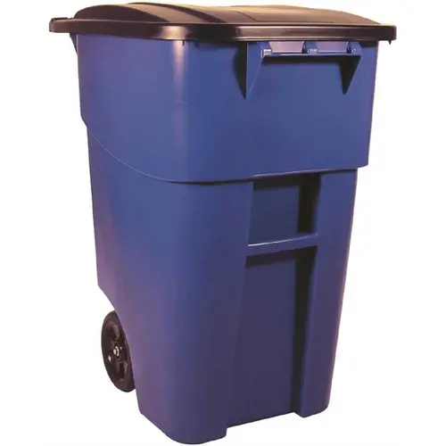 Rollout Trash/Garbage Can/Bin with Wheels, 50 Gal, Blue Rollout Trash/Garbage Can/Bin with Wheels, 50 Gal, Blue