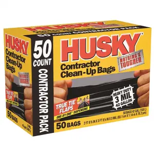 Husky HK42WC050B 42 Gal. Contractor Bags Color/Finish Family - pack of 50