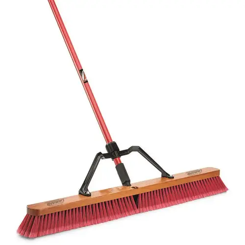 36 in. Multi-Surface Push Broom Set with Brace and Handle - pack of 3