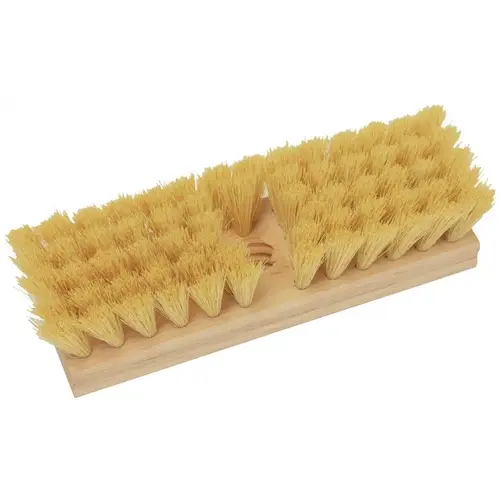 DECK SCRUB BRUSH WITH TAMPICO FIBERS, 10-INCH Tan