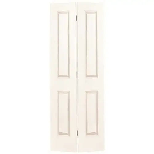 32 in. x 80 in. Smooth 2-Panel Painted White Hollow Core Wood Bi-Fold Door
