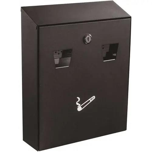 Black Wall-Mounted Cigarette Disposal Station Outdoor Ashtray