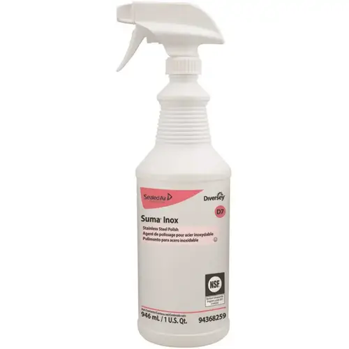 Suma Inox Metal Cleaner & Polish 32 FLOZ Multi Surface Liquid RTU Oil-Based Kosher Clear - pack of 6