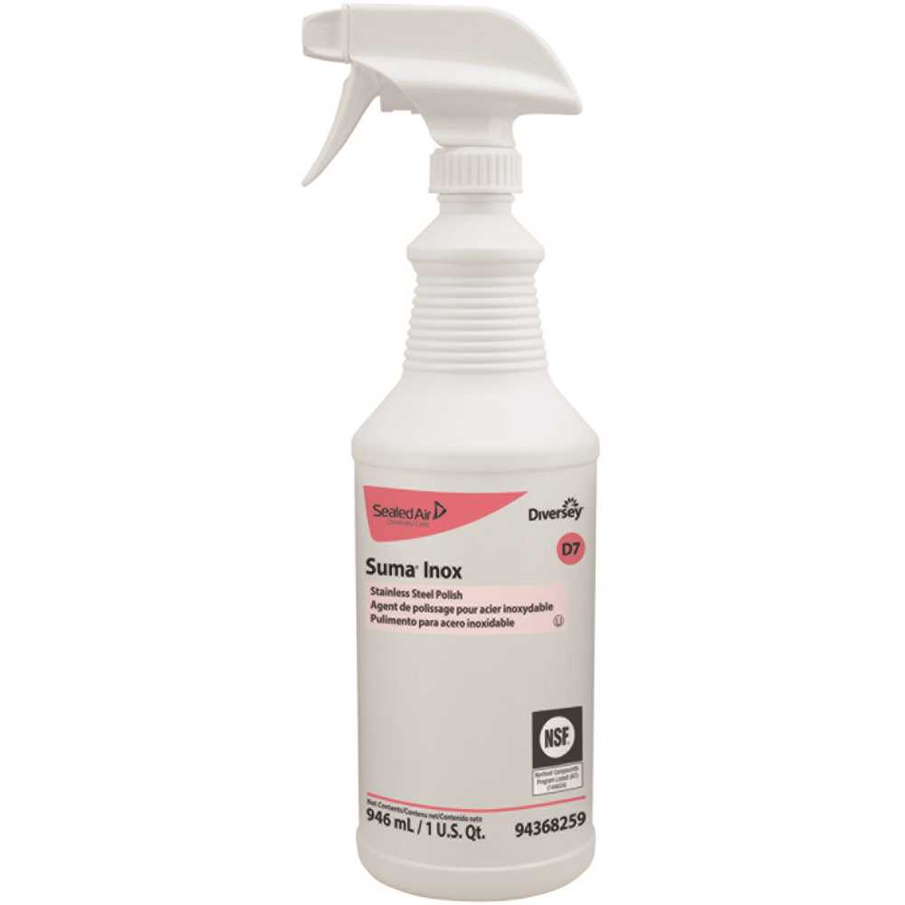 SUMA 94368259 Suma Inox Metal Cleaner & Polish 32 FLOZ Multi Surface Liquid RTU Oil-Based Kosher Clear - pack of 6