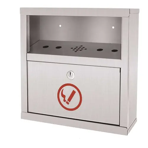 Stainless Steel Wall Mounted Easy-Clean Cigarette Disposal Outdoor Ashtray White Stainless Steel Wall Mounted Easy-Clean Cigarette Disposal Outdoor Ashtray White
