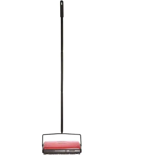 11 in. Manual Triple Brush Floor and Carpet Sweeper in Red 11 in. Manual Triple Brush Floor and Carpet Sweeper in Red