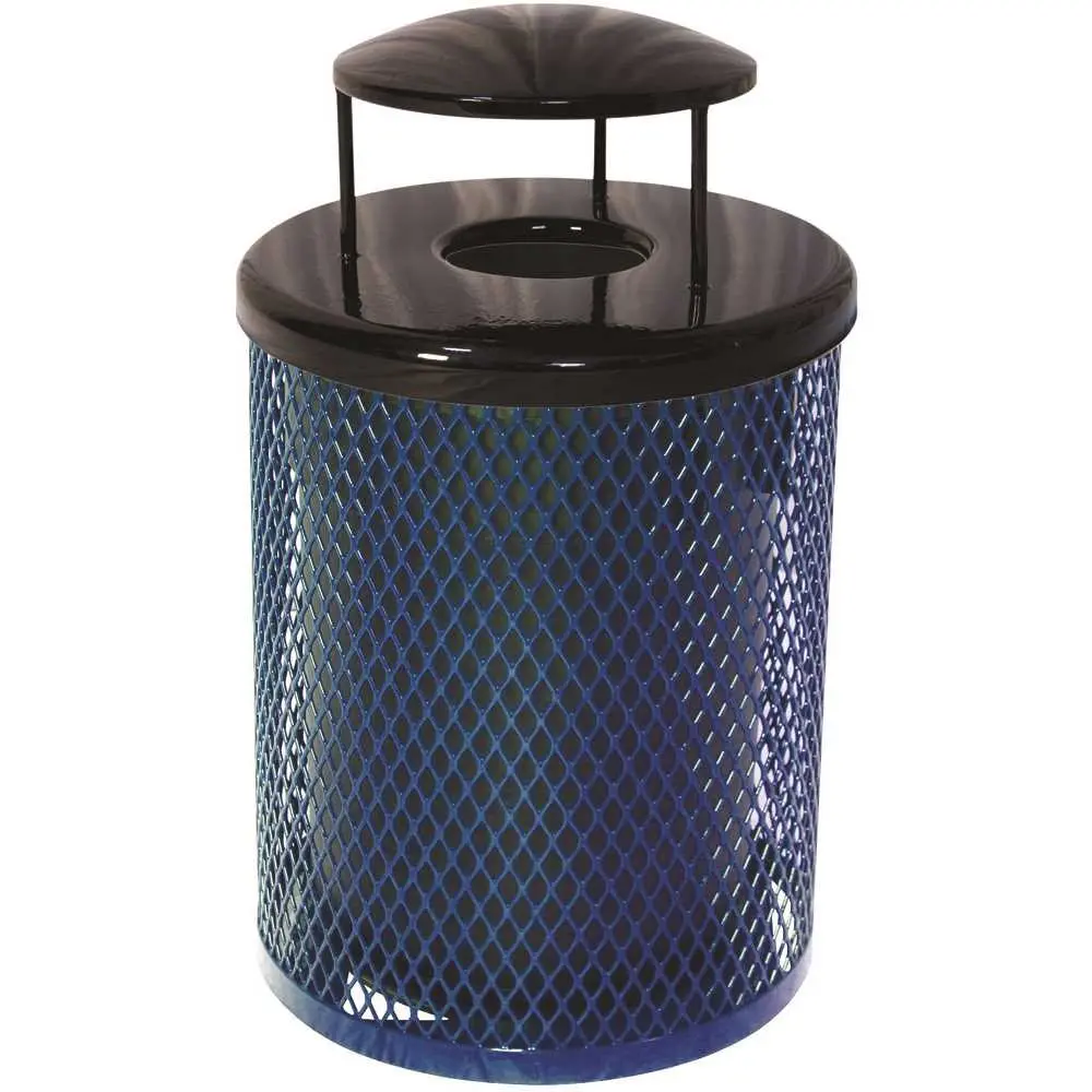 National Brand Alternative Everest 32 Gal. Blue Trash Receptacle with Rain Bonnet Color/Finish Family 398-5003-3 National Brand Alternative Everest 32 Gal. Blue Trash Receptacle with Rain Bonnet Color/Finish Family 398-5003-3