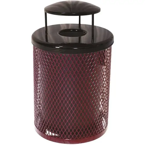 Everest 55 Gal. Burgundy Trash Receptacle with Rain Bonnet Color/Finish Family Everest 55 Gal. Burgundy Trash Receptacle with Rain Bonnet Color/Finish Family