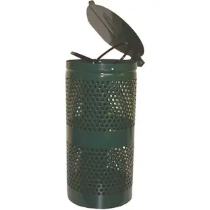 DOGIPOT 135-1028 Aluminum Trash Receptacle Green