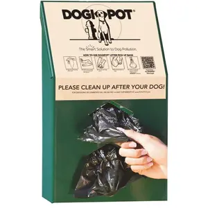 DOGIPOT 135-1002 Aluminum Junior Bag Dispenser Green