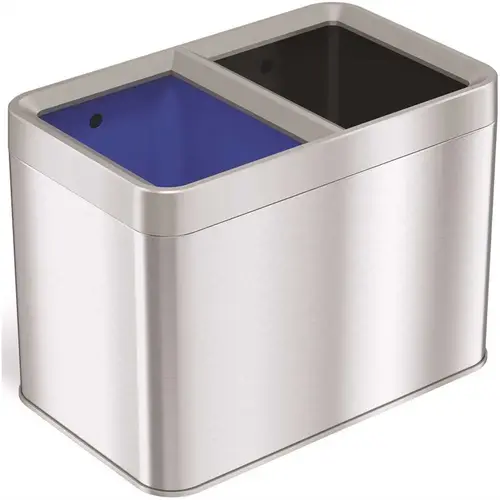 5 Gal./20 l Combo Recycle and Stainless Steel Trash Can Silver 5 Gal./20 l Combo Recycle and Stainless Steel Trash Can Silver