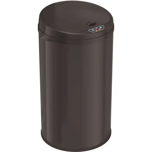 8 Gallon Stainless Steel Round Sensor Trash Can (Black) 8 Gallon Stainless Steel Round Sensor Trash Can (Black)